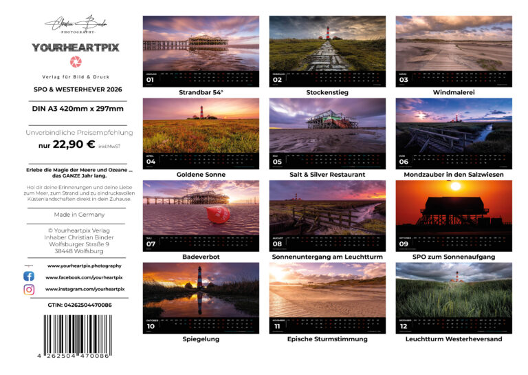 Sankt Peter Ording und Westerhever Kalender 2026